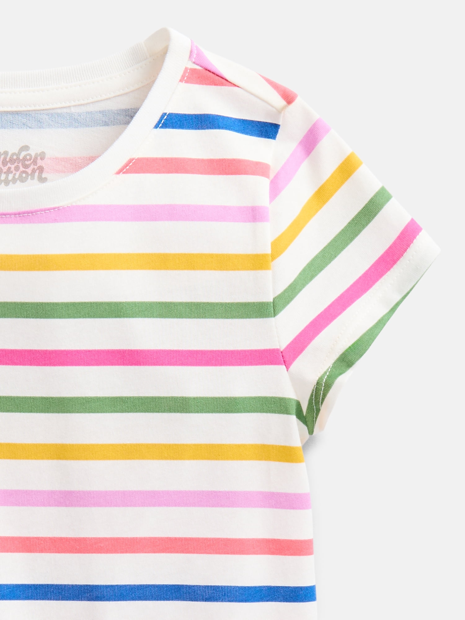Wonder Nation Girls Kid Tough Tee with Short Sleeves, Sizes 4-18 & Plus