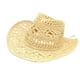thumbnail image 4 of Sombrero de vaquero,Sombrero vaquero de paja estilo western vintage para mujer y hombre,Sombrero de playa flexible clásico y moldeable para verano,Sombrero de vaquero enrollable Sombrero de, 4 of 8
