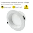 thumbnail image 6 of NUWATT 6 Pack 4 Inch LED Recessed Ceiling Light with Junction Box, 10W, 5 Color Selectable 2700K - 5000K Daylight, Dimmable, Canless Downlight, 800 LM, 120 Volts, Wet Rated, Certified, 6 of 7