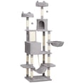 thumbnail image 1 of PawHut 81" Large Cat Tree w/ Scratching Posts, Condos, Beds, Hammocks, Jumping Platforms, Toy Balls, Rope Cat Toy, Light Grey, 1 of 7