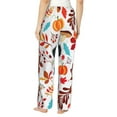 thumbnail image 3 of Kll Womens Autumn Pumpkins Fall Leaves Print Pajama Pants Soft Pajama Bottoms For Women Cozy Lounge Pants, 3 of 9