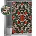 thumbnail image 3 of 72x78 Inch Shower Curtain Red Green Flowers Bathroom Decor Waterproof Fabric Bathtub Bath Curtains Decorative Retro Floral Petal Abstract Art Extra Long Shower Curtain Set with Hooks, 3 of 6