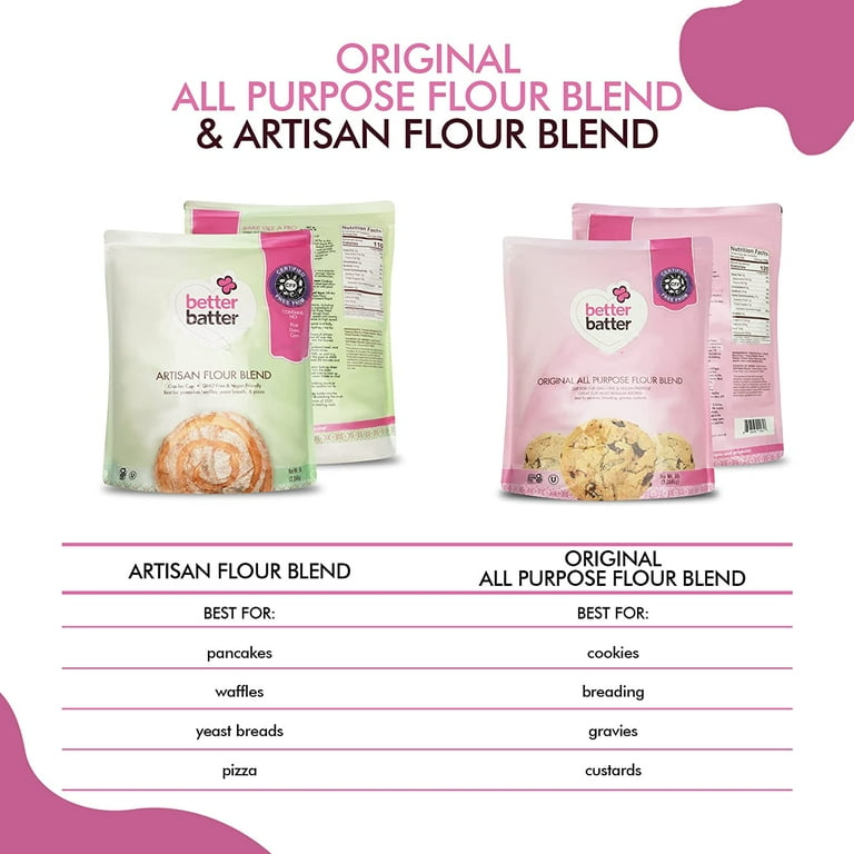 Better Batter Original All Purpose Flour Blend, Certified Gluten-Free,  Non-GMO, Vegan Friendly, Kosher, Top 10 Allergen Free, Cup for Cup Baking  Alternative to Regular Flour, Celiac Friendly, 2.5LB 