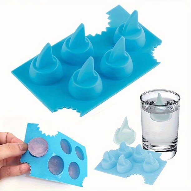 Bandeja de silicona for cubitos de hielo de tiburón, divertido molde for cubitos de hielo con forma de tiburón for fiestas, bebidas y postres