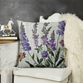 thumbnail image 2 of YINGXI Purple Lavender Flowers Pillowcases Floral Vector Illustration Art Painting Pillow Case Decorative Throw Pillow Cover for Home Sofa Office 22x22in, 2 of 5