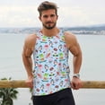 thumbnail image 6 of KLL Cartoon Animals Print Men's Muscle Gym Workout Stringer Tank Tops Bodybuilding Fitness T-Shirts Tank Tops Men-Large, 6 of 7