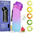 thumbnail image 1 of Air Water Bottle With 5 Flavor Pods, 750ml Sports Air Water Bottle With Straw, Leak Proof Drinking Bottles Fruit Fragrance Water Cup for Outdoor Gym (Gradation Purple), 1 of 6
