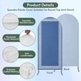 thumbnail image 3 of Dark Blue Greek Key Arch Backdrop Cover, Spandex Fitted Wedding Arch Cover, Geometric Greece Ancient Farmhouse Geo Round Top Stand Covers for Birthday Ceremony Bridal Shower Party Decor 4x1.65 Ft, 3 of 9