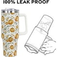 thumbnail image 5 of 40oz Fall Tumbler with Straw & Lid - Pumpkin Pink Floral Design | Vacuum Insulated, Spill-Proof Stainless Steel Cup | Autumn Farmhouse Gift for Women & Girls, 5 of 6