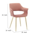 thumbnail image 5 of Dining Chair with Flared Curved Arms and Angled Metal Legs, Set of 2, Pink - Saltoro Sherpi, 5 of 5