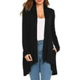 thumbnail image 2 of ATOYSOY Loose Jackets with Pockets for Women Trendy Open Front Shackets Irregular Hem Winter Tops Cardigans Workout Casual Coat Lightweight Long Sleeve Outwear Black XXL, 2 of 9