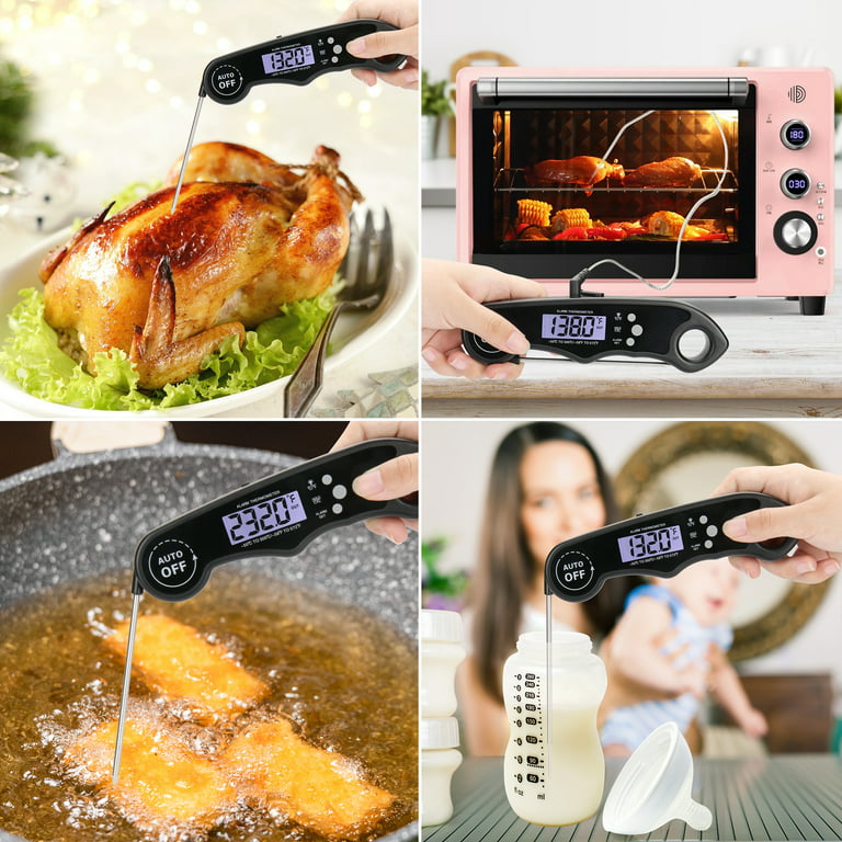 Digital Meat Thermometer, 500ft Wireless Meat Thermometer, Smart App Control, IP67 Waterproof Wireless Meat Probe Oven Safe, Bluetooth Meat