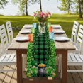 thumbnail image 4 of Table Runners 72 Inches Long Dress Scarves, St. Patrick's Day Farmhouse Kitchen Table Runner, Coffee Tablerunners, Spring Lucky Shamrocks Green Gnomes Plaid 16x72 Inch, 4 of 9