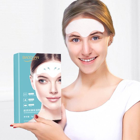 PFDDRW 10pcs Forehead Patch Anti-Wrinkle Mask Forehead Line Skin Care Removal Gel