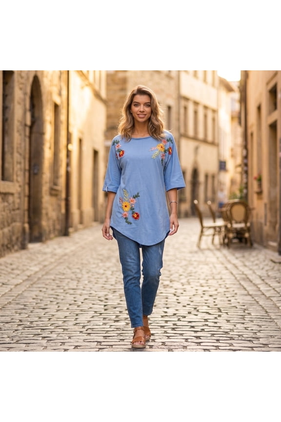 Women's Soft Cotton Embroidered Blouse