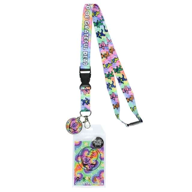 Lanyard Grateful Dead Tie-Dye Dancing Bears con soporte para identificación