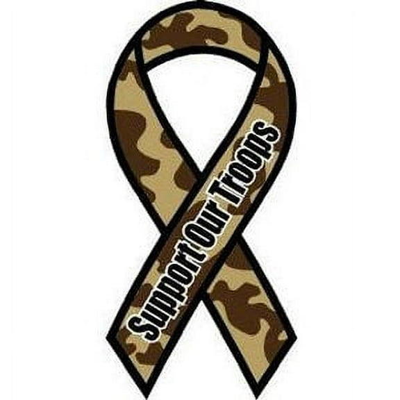 Support Our Troops Camouflage - Ribbon Magnet 8"