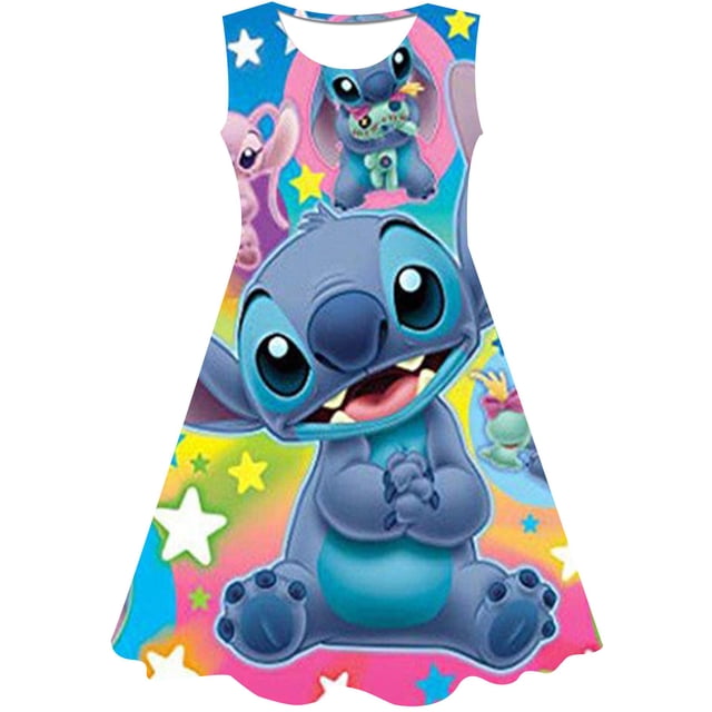 Vestidos de princesa de Disney, vestido de punto, vestido informal de dibujos animados para niñas, Disfraces de Halloween para niños, vestidos de Stich 1-10 Y disfraces 3T Gao Jinjia LED