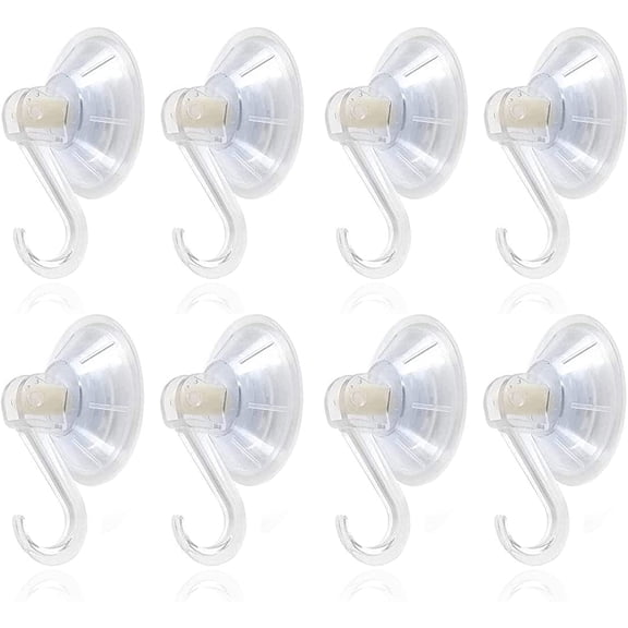 Clear Plastic Suction Cup Hook,8 Pack Ultra Heavy Duty Hooks Strong Power Lock Hooks Vacuum Traceless Hooks Smooth Waterproof Oil-Proof Wall Shower Kitchen Window Bathroom Holder