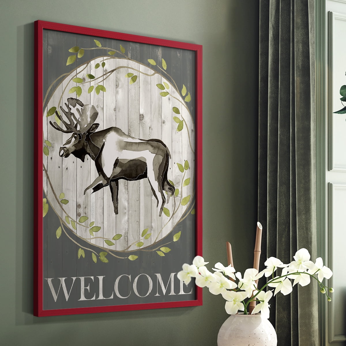 Woodland Welcome IV Framed Print - Solid Wood in Single Picture Frame Solid Wood 2 Framed Print