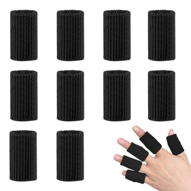10pcs Finger Sleeves Brace Finger Support Breathable Elastic Finger Protector for Relieving Pain Sports Basketball
