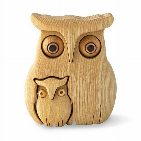 Wooden Owl Figurines Home Decorations - Rustic Owl Statue - Gift for Owls Lovers - Owl with One Owl