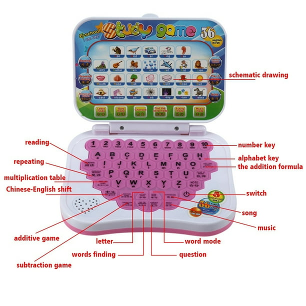Bebé Niños Niños Bilingüe Aprendizaje Educativo Estudio Juguete Computadora Portátil Juego | en línea Bebé Niños Niños Bilingüe Aprendizaje Educativo Estudio Juguete Computadora Portátil Juego | en línea