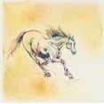 thumbnail image 2 of Gynn, Fran 15x15 Gold Ornate Wood Framed with Double Matting Museum Art Print Titled - Running Horse Study, 2 of 4