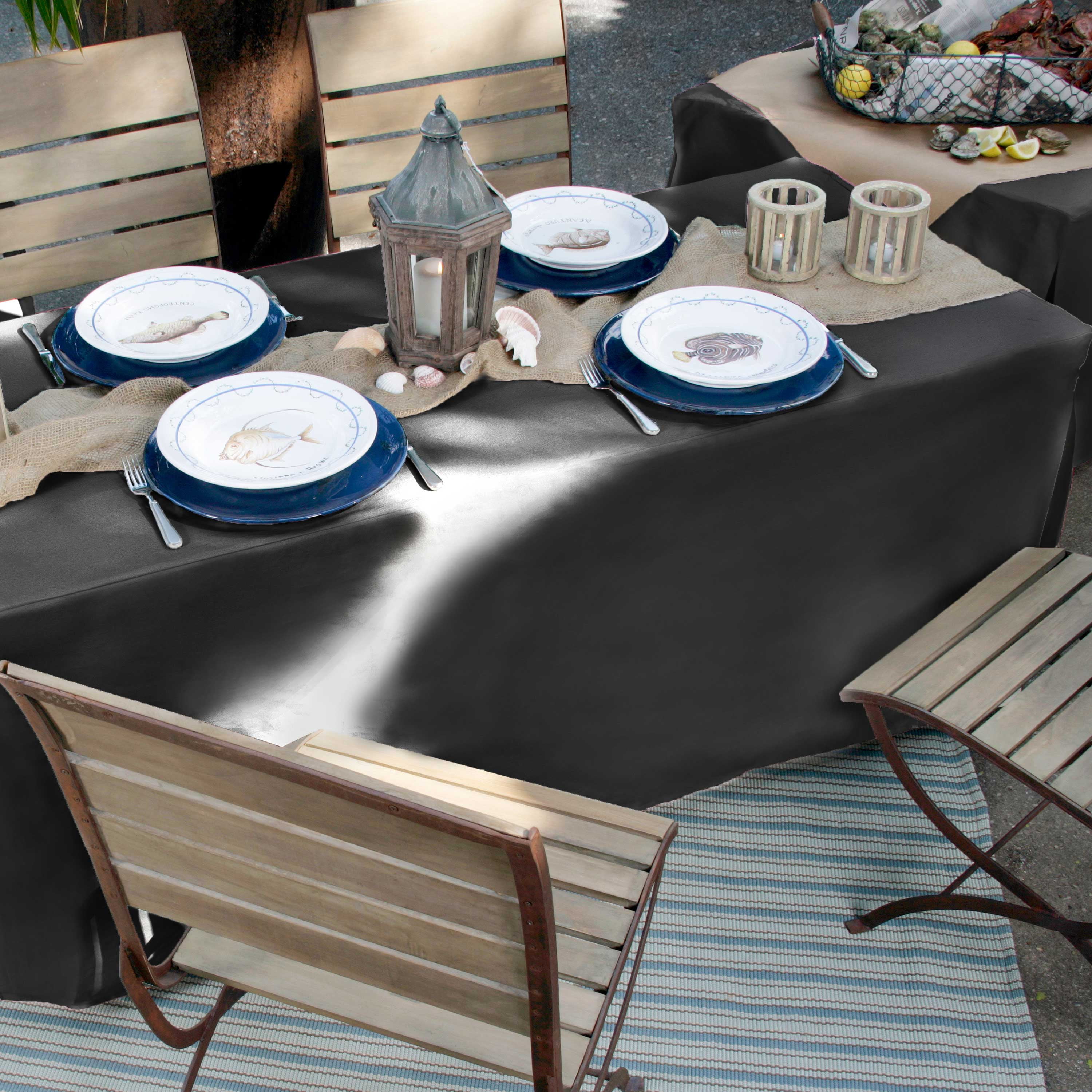 Tablevogue 96" x 30" Fitted Tablecoth Cover, Multiple Colors and Sizes Available