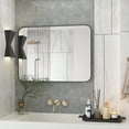 thumbnail image 2 of KTENME Bathroom Mirror, Large Size Stylish Wall-Mounted Rectangular Bathroom Vanity Mirror with Black Metal Frame - Explosion-Proof, Moisture-Resistant, 2 of 8