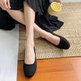 thumbnail image 6 of Miluxas Women's Ballet Flats, Square Toe Slip-On Shoes with Soft Breathable Fabric, Lightweight Casual Flats for office,Walking Black 9(42), 6 of 9