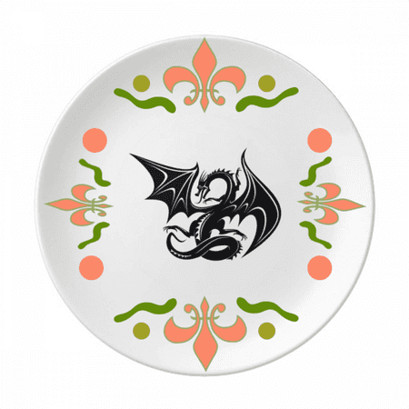 

Dragon animaux Art Grain Outline Flower Ceramics Plate Tableware Dinner Dish