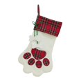 thumbnail image 1 of Pink Colgador de medias navideñas para gatos, bolsa de medias con pata de gato grande de arpillera personalizada, accesorios de regalo para mascotas para fiestas navideñas, 1 of 4