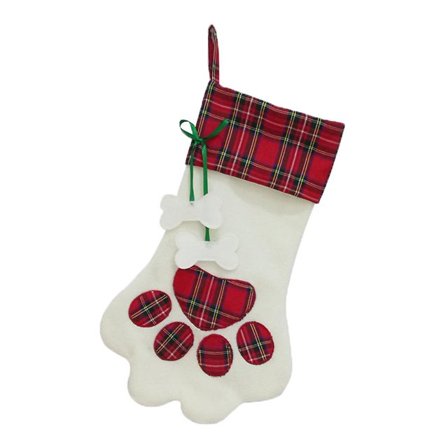 Pink Colgador de medias navideñas para gatos, bolsa de medias con pata de gato grande de arpillera personalizada, accesorios de regalo para mascotas para fiestas navideñas
