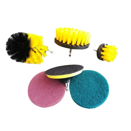 

labakihah brush kit head hex cleaning scouring brush nylon pad drill 6-piece electric tools & home improvement