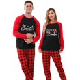 thumbnail image 3 of Pijama navideño a juego para parejas, puse un hombre de jengibre para Papá Noel, conjunto de pijama negro, 3 of 4
