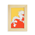 thumbnail image 1 of Bhutan national flag Asia país Escritorio de madera Arte Pintura 5x7 pies Marco de foto, 1 of 4
