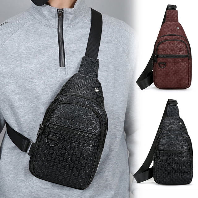 Bolsa bandolera para hombres y mujeres, mochila ligera tipo bandolera con múltiples bolsillos, bolsa de hombro ajustable con correa para viajes, senderismo y uso diario