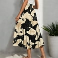 thumbnail image 2 of Yievot Womens Midi Skirt Summer Flowy Pleated Skirts Floral Print Drawstring Elastic Waist A Line Skirts, 2 of 5