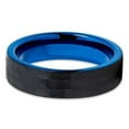 thumbnail image 2 of Silly Kings Jewelry Blue Tungsten Wedding Band Black Tungsten Ring Hammered Finish 6mm Men and Women Comfort Fit (10), 2 of 3