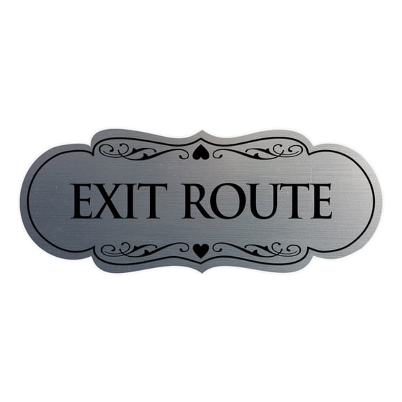 Signs ByLITA Designer Exit Route Sign (Brushed Silver) - Medium