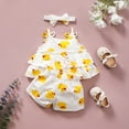 thumbnail image 6 of Kwasome Spring Outfits For Girls 2024 New Baby Checklist Toddler Sleeveless Cartoon Prints Ruffles Vest Tops T Shirt Shorts Outfits Baby Clothes Girls 6-9 Months Yellow, 6 of 6