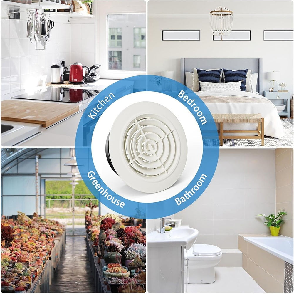 Wodtesl Round Adjustable Air Vent For Wall Ceiling Mounted Indoor Ventilation Grille Vents Cover 75mm/100mm/125mm/150mm/200mm