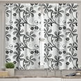 thumbnail image 2 of Ambesonne Floral Valance & Curtain, Monochrome Doodle Plants, 55"x36", Black White, 2 of 6