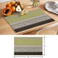 thumbnail image 6 of Sage Green Floral Placemats Set of 12 Modern Farmhouse Leaves Brown Striped Place Mats Indoor Wipeable Table Mats Washable Cloth Dining Table Placemats for Kitchen Holiday Party Home Decor 13x19 Inch, 6 of 9