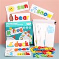 thumbnail image 2 of Alphabet Spelling Game Wooden Letter Blocks Vocabulary Builder Early Learning Educational Toy For Kids Word Formation Language Development Puzzle Set Storage Bag 0.77Lb, 2 of 9