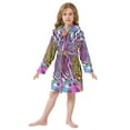 thumbnail image 6 of FORMRS Niños Bathrobe Unisex Hooded Robe Soft Plush Pajamas Sleepwear, Size 2-3T, Green Wavy Plaid, 6 of 7