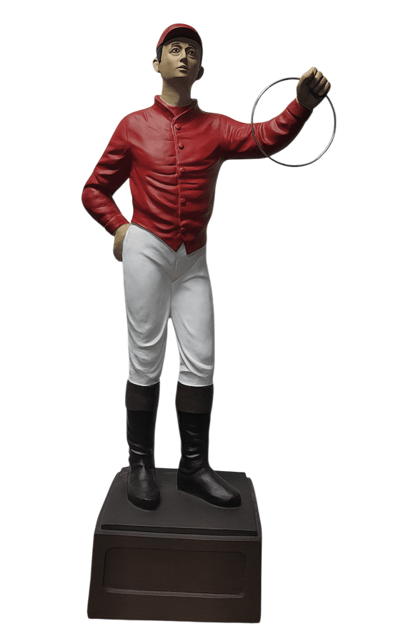 Classic Lawn Jockey Red Garden Statue, 36" Height