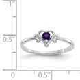 thumbnail image 2 of Bague Cœur Pierre de Naissance Améthyste en Or Blanc 14K, 2 of 2