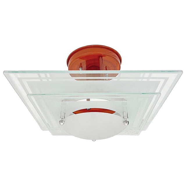 Lampara De Techo Luz Ideal, Plafón Satélite Cuadrado Madera.